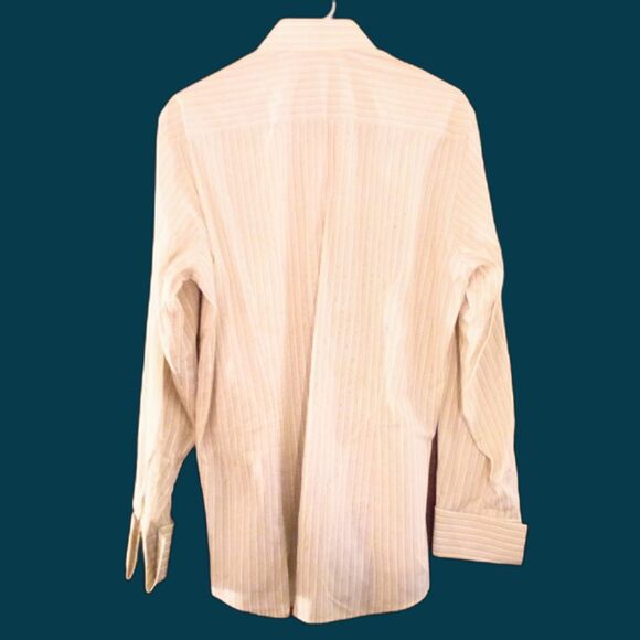 Dolce & Gabbana Men's Striped Long Sleeve French Cuff Dress Shirt Sz 15 1/2 M * - Picture 4 of 4